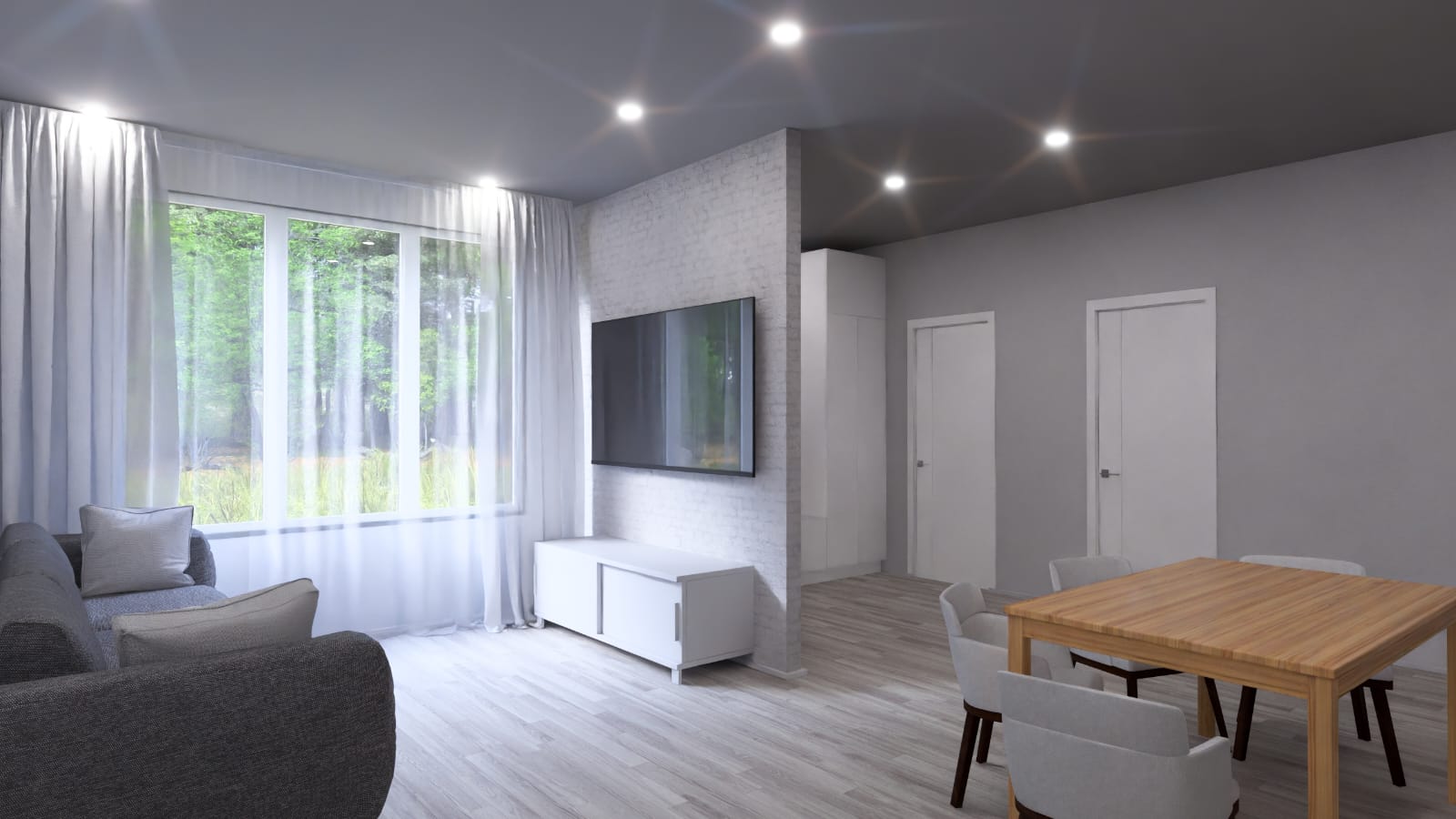 Дом в вечерней подсветке - атмосфера