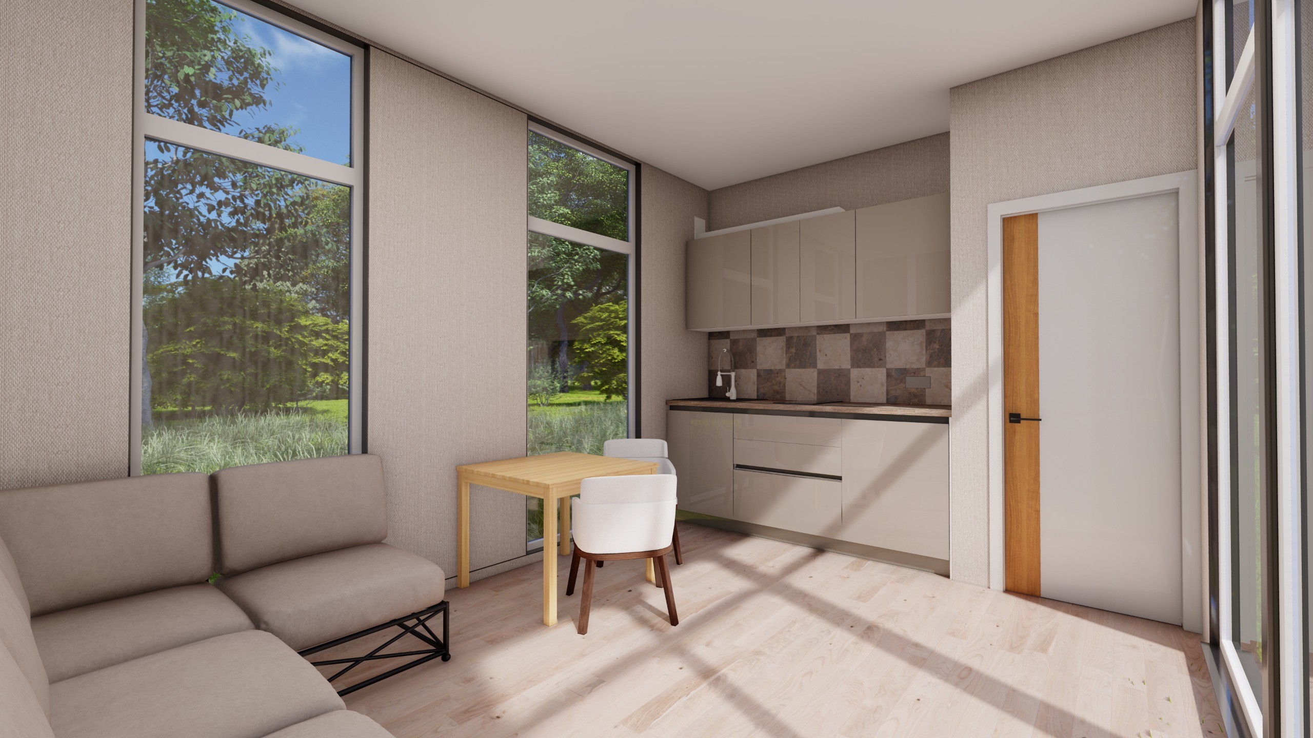 Санузел домика 24м² с душевой