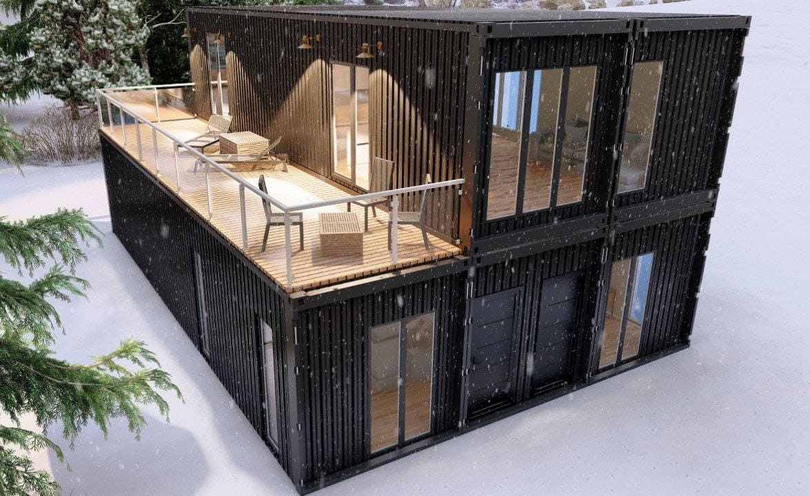 Модульный дом на 3 квартиры с террасой